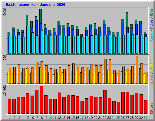 Daily usage for January 2026