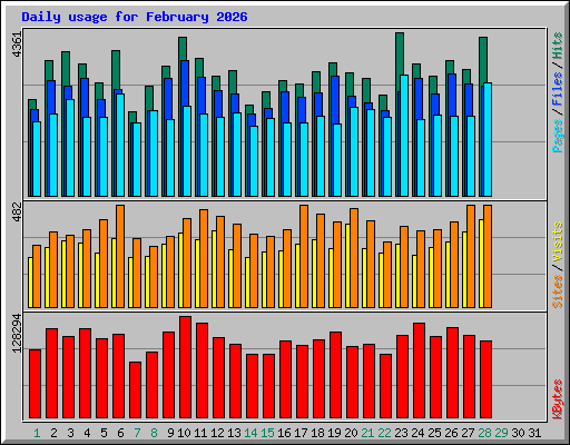 Daily usage for February 2026