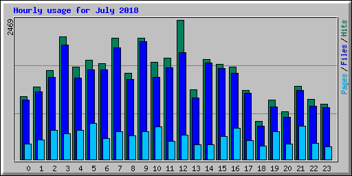 Hourly usage for July 2018