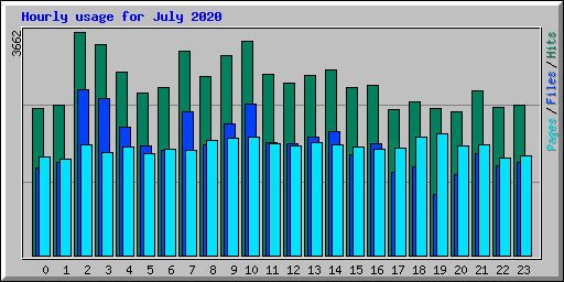 Hourly usage for July 2020