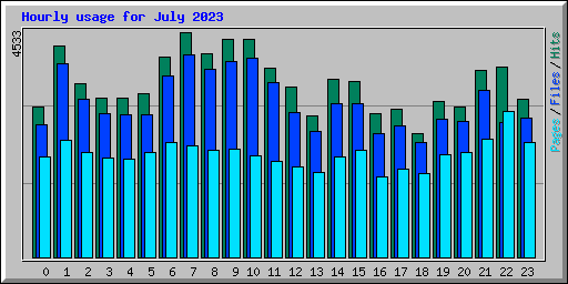 Hourly usage for July 2023