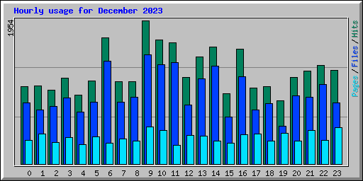 Hourly usage for December 2023